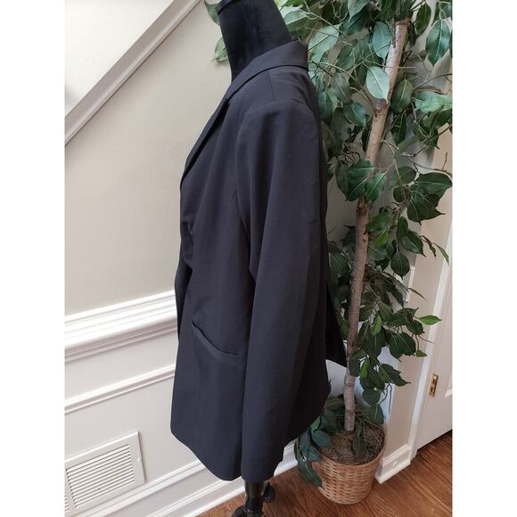 Eloquii Blazer Coat Womens Size 16 Black Notch Lapel Slit Back Double Breasted - Picture 13 of 15